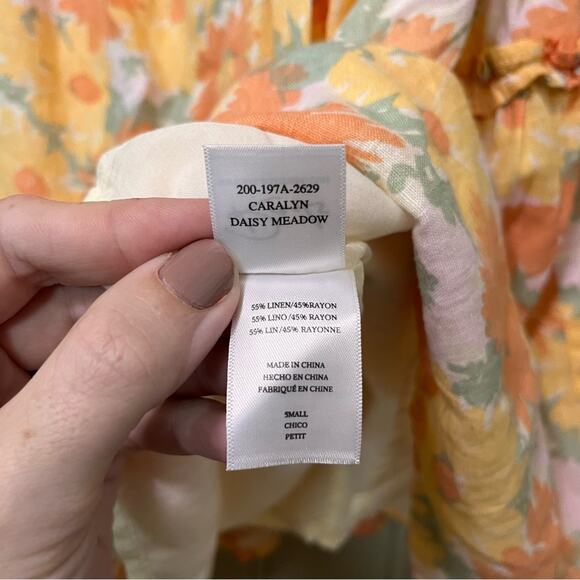 NWT Rails Caralyn Daisy Meadow Floral Yellow Tier Mini Dress Size Small - Picture 6 of 8